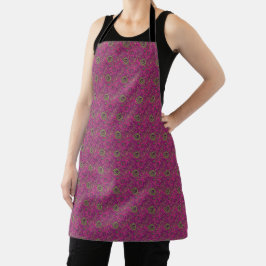 Levendige 60s psychedelische paisley retro draaiko schort