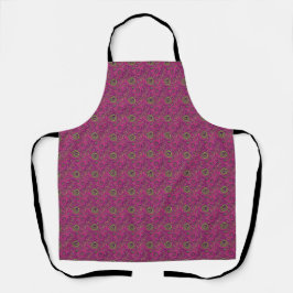 Levendige 60s psychedelische paisley retro draaiko schort