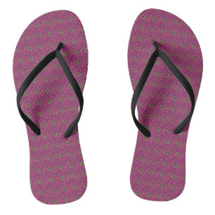 Levendige 60s psychedelische paisley retro draaiko teenslippers