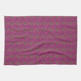 Levendige 60s psychedelische paisley retro draaiko theedoek