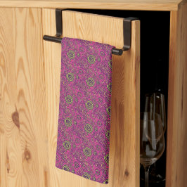 Levendige 60s psychedelische paisley retro draaiko theedoek