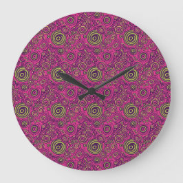 Levendige 60s Psychedelische Paisley Retro Werveli Grote Klok