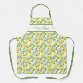 Levendige aangepaste naam met Lemon-patroon Schort (Voorkant)