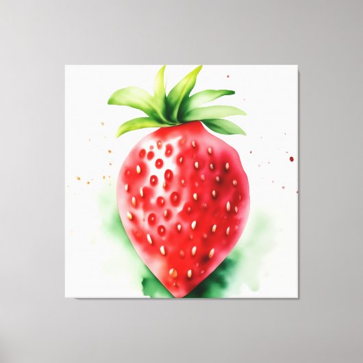 Levendige aardbei canvas afdruk (Voorkant)