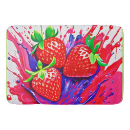 Levendige aardbei splash badmat