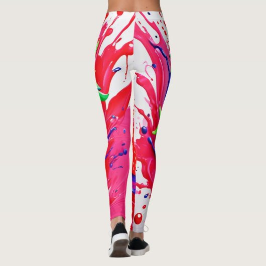 Levendige aardbei splash leggings (Achterkant)