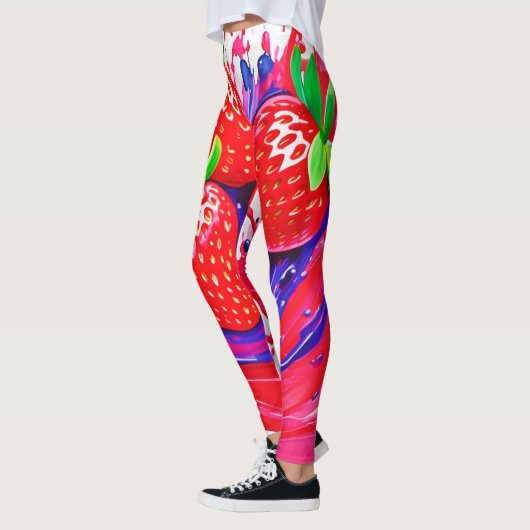 Levendige aardbei splash leggings (Links)