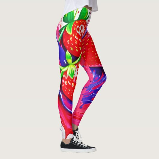Levendige aardbei splash leggings (Rechts)