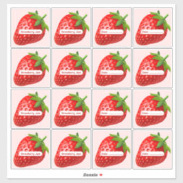 Levendige aardbeienjamlabels vinyl stickers