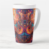 Levendige Abstract Design Latte Mok (Rechterhoek)
