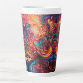 Levendige Abstract Design Latte Mok (Voorkant)