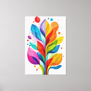 Levendige Abstract Kleurrijke Boom Des Levens Bota Canvas Afdruk