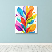 Levendige Abstract Kleurrijke Boom Des Levens Bota Canvas Afdruk (Insitu (Houten vloer))