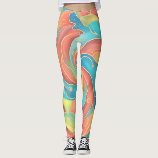 Levendige Abstract Leggings (Voorkant)