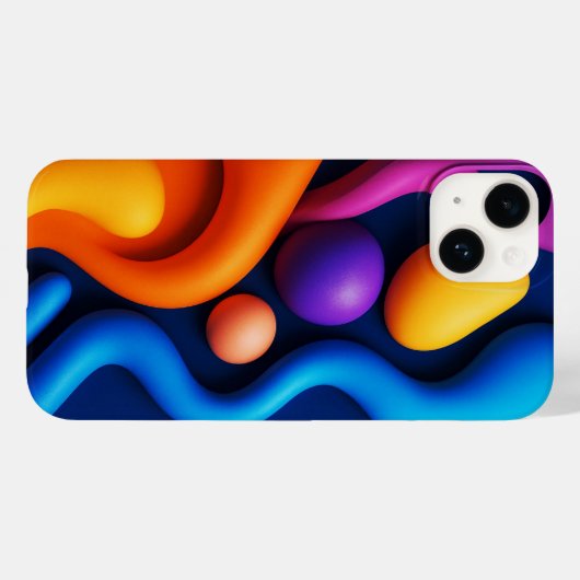 Levendige Abstracte 3D-vormen Case-Mate iPhone Case (Achterkant (horizontaal))