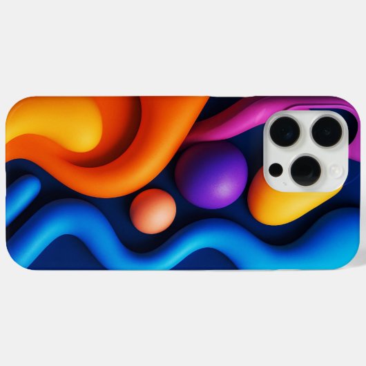 Levendige Abstracte 3D-vormen Case-Mate iPhone Case (Achterkant (horizontaal))