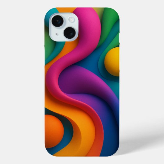 Levendige Abstracte 3D-vormen Case-Mate iPhone Case (Achterkant)