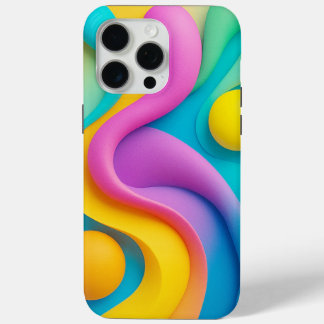 Levendige Abstracte 3D-vormen iPhone 15 Pro Max Hoesje