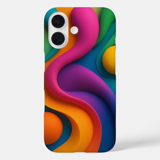 Levendige Abstracte 3D-vormen Case-Mate iPhone Case (Achterkant)