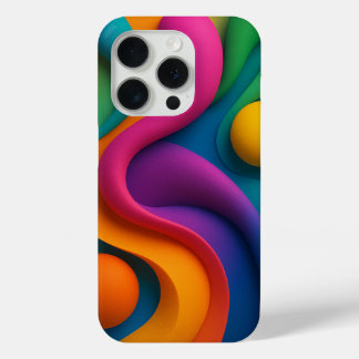 Levendige Abstracte 3D-vormen iPhone 15 Pro Case