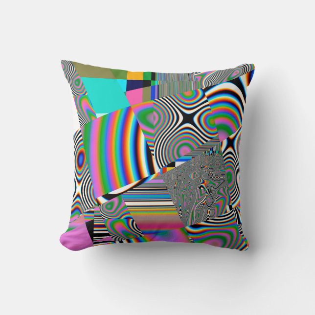 Levendige abstracte achtergrond. Kleurrijk patroon Kussen (Voorkant)