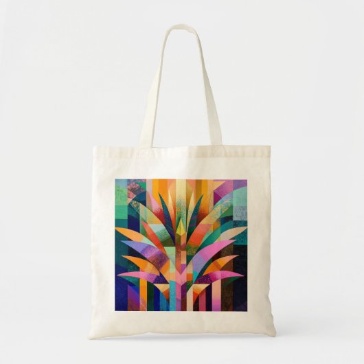 Levendige Abstracte Agave Tote Tas  (Voorkant)