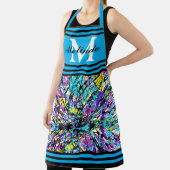 Levendige Abstracte Art Monogram Initiaal Schort (Insitu)