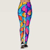 Levendige Abstracte bladburst Leggings (Achterkant)