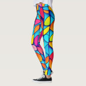 Levendige Abstracte bladburst Leggings (Links)