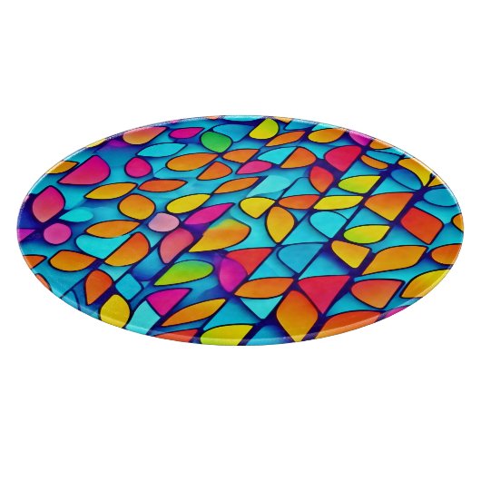 Levendige Abstracte bladburst Snijplank (Hoek)