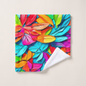 Levendige Abstracte bladkunst Bad Handdoek (Wasdoekje)