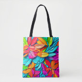 Levendige Abstracte bladkunst Tote Bag (Voorkant)