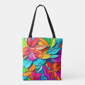 Levendige Abstracte bladkunst Tote Bag (Achterkant)