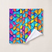 Levendige Abstracte Bladuitbarsting Bad Handdoek (Wasdoekje)