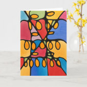 Levendige Abstracte blanco notitie Kaart (Gele Bloem)