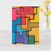 Levendige Abstracte blanco notitie Kaart (Gele Bloem)