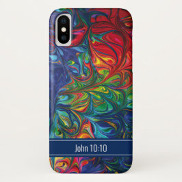 Levendige Abstracte Blauwe Schrift gepersonaliseer Case-Mate iPhone Case