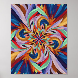 Levendige Abstracte bloei - Kleurrijke muurkunst Poster