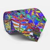 levendige abstracte bloem met vette kleurtjes stropdas (Opgerold)
