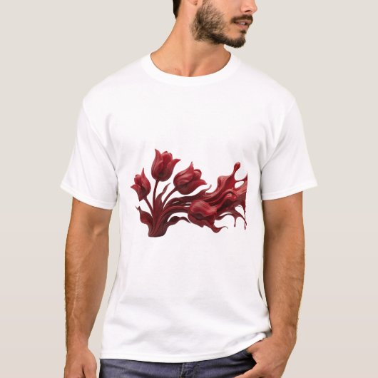 Levendige ABSTRACTE BLOEM Stijlverklaring T-shirt (Voorkant)