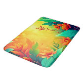 Levendige Abstracte bloemen schoonheid Badmat (Gekanteld)