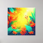 Levendige Abstracte bloemen schoonheid Canvas Afdruk (Voorkant)