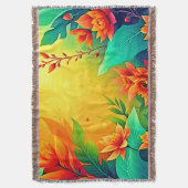 Levendige Abstracte bloemen schoonheid Deken (Voorkant Verticaal)