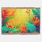 Levendige Abstracte bloemen schoonheid Deken (Voorkant)