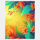 Levendige Abstracte bloemen schoonheid Fleece Deken (Voorkant)