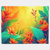 Levendige Abstracte bloemen schoonheid Fleece Deken (Voorkant (Horizontaal))