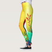 Levendige Abstracte bloemen schoonheid Leggings (Links)
