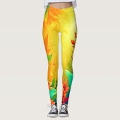 Levendige Abstracte bloemen schoonheid Leggings (Voorkant)