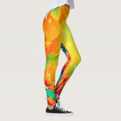 Levendige Abstracte bloemen schoonheid Leggings (Rechts)
