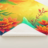 Levendige Abstracte bloemen schoonheid Sherpa Deken (3/4)